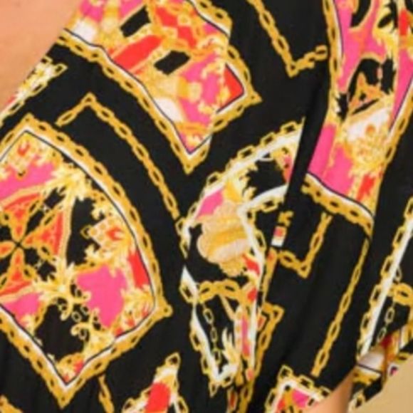 Lux Chain Design Surplice Top - Picture 4 of 6